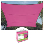 Perel Voile d'ombrage, Toile ombrage, Toile extérieure terrasse, imperméable, Protection Contre UV, 4 Anneaux en O en Acier Inoxydable, 4 x 3 m, 160 g/m², Polyester, rectangulaire, Fuchsia