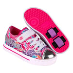 Snazzy White/Pink/Multi Kids Heely X2 Shoe