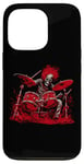 iPhone 13 Pro Skeleton Drummer Guy Rock And Roll Band Rock On Drum Kit Case