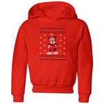 Disney Mickey Scarf Kids' Christmas Hoodie - Red - 3-4 Years