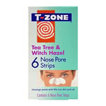 T-Zone Tea Tree & Witch Hazel Nose Pore Strips (6 Pack) - Lift out Dirt & Oil. Help Remove Impurities & Unclog Pores. Keep Skin Clear & Tighten Pores.