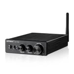 A07PRO TPA3255 Mini amplificateur de puissance 2.0/2.1CH Amplificateur audio 300Wx2 Classe D Amplificateurs intégrés stéréo Hi-Fi Bluetooth 5.2 Ampli de bureau avec contrôle des graves aigus