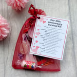 40th Anniversary Gift Survival Kit - Great novelty Ruby Anniversary Gift