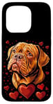 Coque pour iPhone 15 Pro Saint-Valentin Dogue de Bordeaux