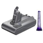 Kompatibel med Dyson V6 batteri 21.6v Dc62 tillbehör, sladdlös dammsugare, kompatibel med V6 Sv04 Sv03 Dc58 Dc59 Dc61 Dc74