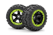 BLACKZON Slyder MT Wheels/Tires Assembled (Black/Green)