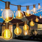 Guirlande Lumineuse Guinguette Exterieur 50m - G40 165ft 84+4 Led Ampoules De Guirlandes Jardin Lumiere Exterieure Connectable Ip54 Imperm¿¿Able Guirlande Lumi¿¿Res Ext¿¿Rieur Terrasse Pergola Balcon