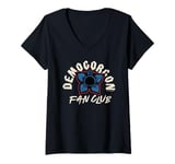 Womens Stranger Things Demogorgon Face Fan Club V-Neck T-Shirt