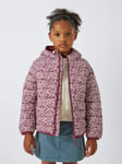 John Lewis Kids' Floral Packaway Rain Mac, Berry/Multi