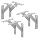 6x Support Etagere murale fixation flottante aluminium argent