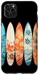 Coque pour iPhone 11 Pro Max Planche de surf tropicale colorée Art Hibiscus Beach Vibes