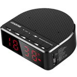 Portable Sans Fil Bluetooth LED Horloge Mini Haut-Parleur avec écran Carte Ordinateur Lecteur Alarme Radio Haut-parleurs pour Téléphone, Noir