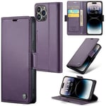 Apple Iphone 14 Pro Max      Pu Wallet Case    [Purple]