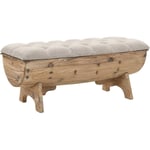 Bonnevie - Banc Coffre de rangement - Banquette Pouf Bois massif et tissu 103 x 51 x 44 cm BV110317