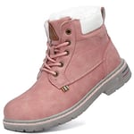 Mishansha Chaussures Enfant Hiver Chaudes Bottines Fille Garçon Bottes de Neige Antidérapantes Confortables Boots Outdoor, Rose 34