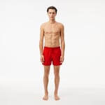 Lacoste Short de bain court séchage rapide Taille XL Rouge/vert