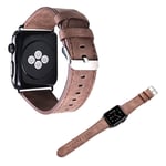 Apple Watch Series 5 44 mm klockarmband i äkta läder - Mörkbrun