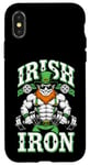 Coque pour iPhone X/XS Irlandais Iron Funny St Patrick Day Leprechaun Gym Fitness