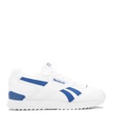 Reebok Mens Classics Glide Ripple Clip Trainers in White blue - Size UK 4