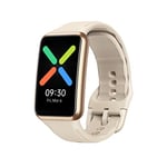 OPPO Watch Free - Écran AMOLED 1,4" - Montre Connectée Unisexe - Suivi Sommeil et Cardiaque SpO2 et Ronflements - 128Mo Stockage - Bracelet Interchangeable - Autonomie 14j - Beige [version FR]