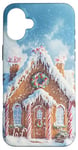 iPhone 16 Plus Cute Christmas Gingerbread House Snowflakes Holiday Xmas Case