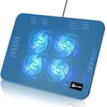 KLIM Serenity + Refroidisseur PC Portable - 11" à 15.6" + pour Mini et Petits PC + Grille en Métal Stable et Solide + Support Ventilé Silencieux + NOUVEAUTÉ 2022 (Bleu)