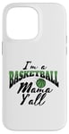 Coque pour iPhone 14 Pro Max Southern Moms Cadeau fantaisie pour mère Motif basketball Vert et noir