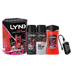 LYNX Recharge Trio & Power Bank Deodorant Gift Set Body Wash, Body Spray & Anti-perspirant perfect for his daily routine 3 piece