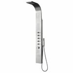 Brushed Steel Thermostatic Shower Tower Panel Hand Shower Head Body Jets