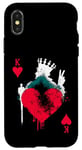 iPhone X/XS Peace Love Poker - Vintage King Of Hearts Card Game Lover Case