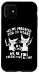 Coque pour iPhone 11 23rd Wedding Anniversary 23 Years Married Its Fine Cat Funny