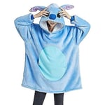 Kvinnors Stitch filt Hoodie Oversized Bärbar tröja Sherpa Tv-filt med ärmar En storlek passar alla  [kk]