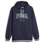 PUMA Hettegenser Squad Fleece - Navy, størrelse X-Large