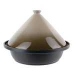 COOK CONCEPT - Tajine Induction Fonte Aluminium Ronde Vitro-Ceramique Inox Taupe Cuisine Plat Cuisson 30,20 x 30,20 x 23 cm