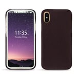 Coque cuir Apple iPhone X - Coque arrière - Marron envoûtant ( Pantone #4e3629 ) - Cuir saffiano - Neuf