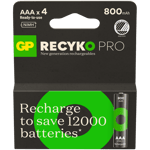 4 Piles Rechargeables AAA / HR03 800mAh GP ReCyko Pro