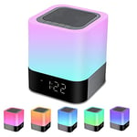 Enceinte Bluetooth Portable Enceintes Reveil Enfant Lumineux, Lampe de Chevet Chambre Veilleuses avec 48 Couleur pour Enfants Decoration Ado Chambre Salon, Idée Cadeau pour Femme Fille Homme Garcon