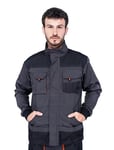 Veste de travail homme, Blouson de travail, Multi Poches, Grande Taille S - XXXL, Manteau de travail, Bleu/Noir/Rouge, Haute qualité Vetement (XL, Noir/Orange)