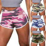 Womens Camo Fitness Sport Yoga Shorts Booty Slim Hot Pants Gym Green Xl