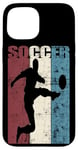 Coque pour iPhone 15 Ballon de football vintage effet vieilli