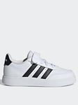 adidas Sportswear Kid's Breaknet 2.0 Elasticated Trainers - White/black, White/Black, Size 1 Older