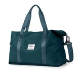 Sac de Voyage Femme Sac fourre-Tout de Sport pour Homme Imperméable Sac de Week-End, Cabine Avion Ryanair Bagage Cabine 40x20x25 easyjet 45x36x20 Extensible Sac de Gym,A10-bleu Paon