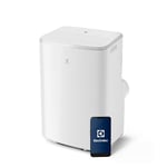 Electrolux Comfort 600 transportable AC BTU 9000, EXP26U339CW, Climatiseur Portable, 2,6 kW, Mode Silencieux, Fonction 3-en-1, WIFI, affichage LED, Télécommande Intuitive, Blanc