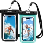 JOTO 2 Pack Waterproof Phone Pouch for Snorkelling, IPX8 Underwater Case Sleeve Dry Bag for iPhone 15 14 13 Plus Pro Max, Galaxy S24 S23 S22 Ultra 7.0 inch, Cruise Beach Essential -Black/Green