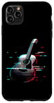 Coque pour iPhone 11 Pro Max Glitch Guitare acoustique – Amateur de musique de guitare vintage