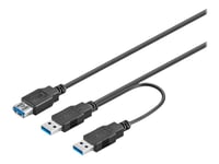 Goobay - Usb/Strøm-Kabel - Usb-Type A (Hunn) Til Usb-Type A (Hann) - 30 Cm - Svart