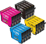 DOREINK T1295 Replacement for Epson T1291 T1292 T1293 T1294 T1295 Multipack Ink Cartridges for Epson Stylus SX435W SX235W WF-3520 WF-3540 WF-7515 WF-7525 SX425W SX445W SX525WD SX535WD BX305FW, 16-Pack