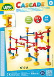 SIMM Spielwaren Lena 65279 – Circuit à Billes Cascade KiGa avec 62 éléments de Piste et 20 Billes en Verre dans Un Carton d'expédition Marron