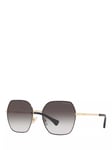 Ralph RA4138 Women's Square Sunglasses, Pale Gold/Grey Gradient