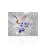 Declea Home Decor CN019SS21 Tableau sur toile avec fleurs et images modernes, motif floral, prêt à être accroché, avec cadre en bois, multicolore, 100 x 80 cm